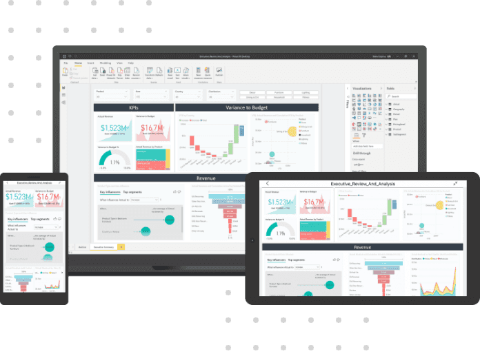 capturas de pantalla de power bi